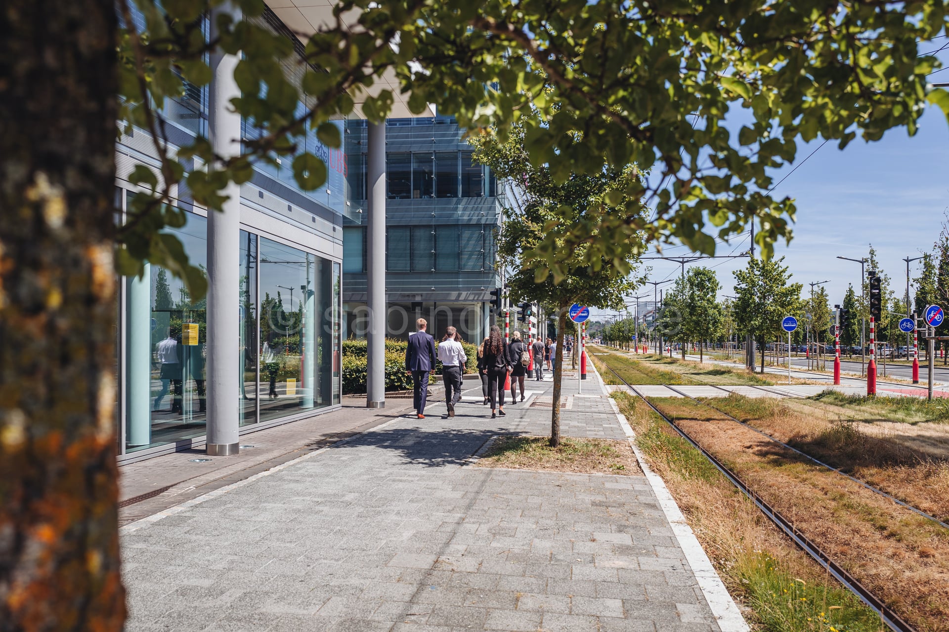 LUXEMBOURG CITY / JULY 2019: Workers and commuters life in the c